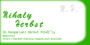 mihaly herbst business card